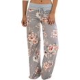 thumbnail image 1 of ORUYROP Womens Wide Leg Yoga Palazzo Pants Casual Printed Drawstring Trousers, 1 of 1
