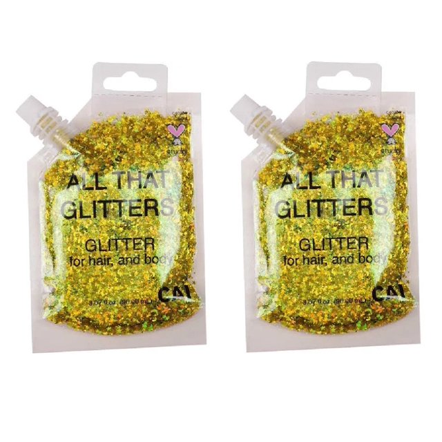 CAI All That Glitter, Glitter pour les Cheveux et le Corps, Or (Lot de 2)