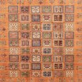 thumbnail image 1 of Ahgly Company Tapis d'Intérieur Carrés Abstraits Orange Tapis de Zone Abstraits, 3 Pieds Carré, 1 of 6