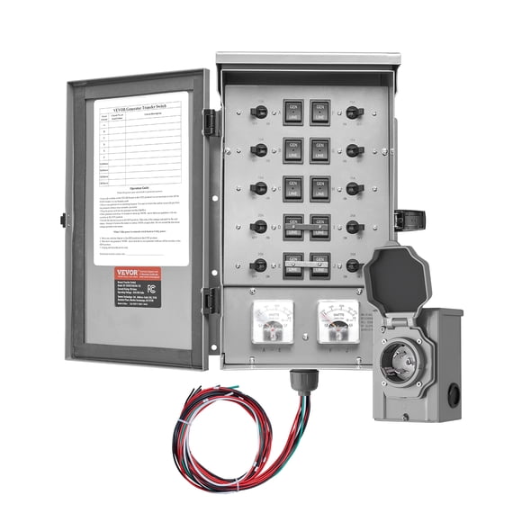 VEVOR Manual Transfer Switch 30A Generator Transfer Switch Kit NEMA 3R 7500W 120/240V