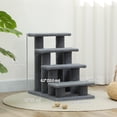 thumbnail image 3 of PawHut Cat Stairs Scratch Post, 4-Step Carpeted, Grey, 3 of 10