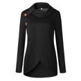 thumbnail image 2 of Femme Automne Hiver Manches Longues Casual Solide Pull-Over Top Chemisier, 2 of 7
