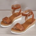 thumbnail image 4 of Mefallenssiah Women'S Slope Heel One Line Buckle Mules Middle Heel Slippers Roman Sandals, 4 of 7