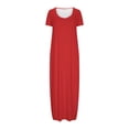 thumbnail image 2 of fatyb Robes Maxi pour Femmes Col Rond Manches Courtes Robes Décontractées Robes T-Shirt Amples pour Femmes P-5TG, 2 of 5