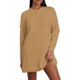thumbnail image 1 of Faithtur Pull Tricoté Automne Hiver pour Femmes Couleur Unie Manches Longues Col Rond Long Tricoté, 1 of 9