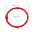 thumbnail image 2 of Unique Bargains 1.8' OD 1.5' ID Loose Leaf Rings Binder Ring Book Rings Steel for Scrapbook, Red 10 Pack, 2 of 6