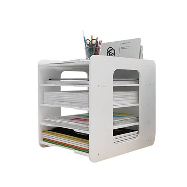 Tier Desk Organizer, Letter Tray, Desk File Holder, White & A4 Paper Tray, Document Storage, Desk Tray, Stackable Document Holder for