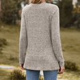 thumbnail image 4 of PEZHADA Chandails pour Femmes en Liquidation, Chandails à Enfiler pour Femmes Col Rond Rayé Mat Chandail Uni T-shirt à Manches Longues Chandails Haut Kaki, 4 of 4