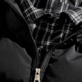 thumbnail image 4 of Styesk Jackets for Men Zipper Up Warm Jackets Plaid Patchwork Puffer Jacket Outdoor Plus Size Work Coats Casual Comfy Wind Breaker Jackets with Pockets, 4 of 8
