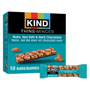 KIND Thins, Nuts Sea Salt & Dark Chocolate Snack Bars, 21g, 10 Bars