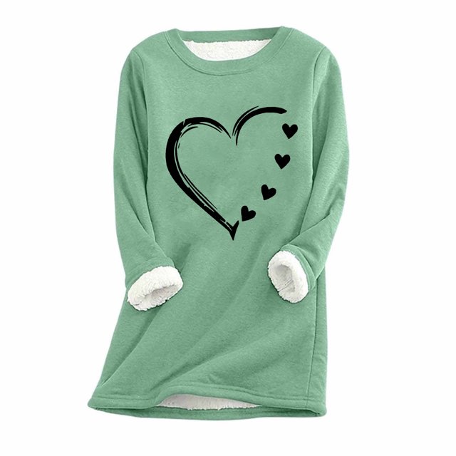 Birdeem Womens Large Loose Raglan Top Thickened and Velvet Lamb Wool Warm Underlay