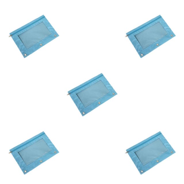 Decodeary Durable Pouch For Organizing Documents In Office Portable Zippered Pouch Sky Blue 5Set