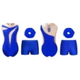 thumbnail image 3 of Xnihocha Girls Sleeveless Gymnastics Leotards Training Bodysuits Sparkle Rhinestones Jumpsuits with Waist Short Blue 10, 3 of 4