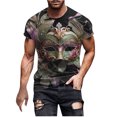 thumbnail image 2 of Qertyioot T-Shirt d'Été pour Hommes à Col Rond Imprimé Carnaval Manches Courtes Décontractées Nouvelles Arrivées, 2 of 3