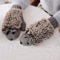 thumbnail image 1 of XZNGL Cartoon Hedgehog Wool Double Layer Thermal Insulation with Finger Weave Gloves, 1 of 7