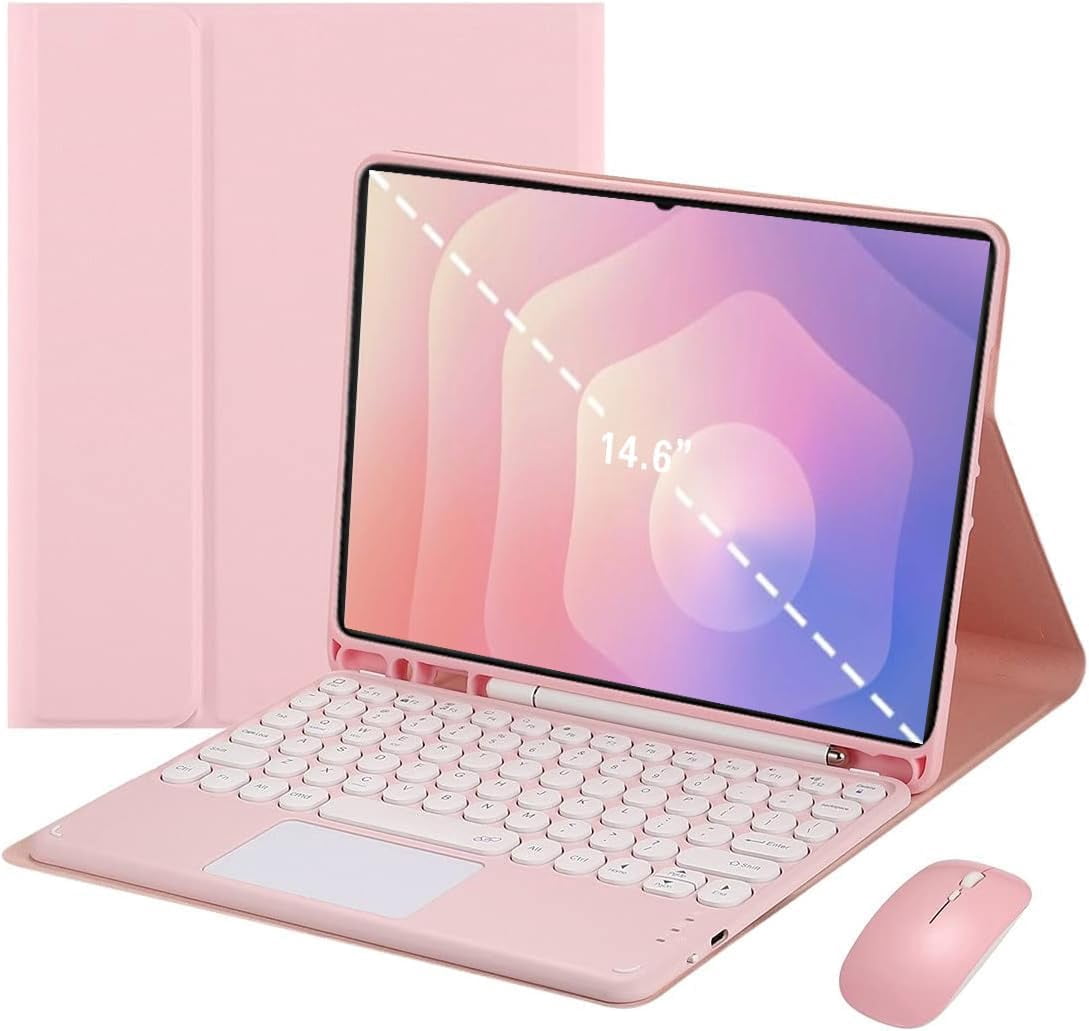 Touch Keyboard Case with Mouse for Samsung Galaxy Tab S11 Ultra 14.6" 2025 (SM-X930/SM-X936B), Magnetically Detachable Bluetooth Keyboard, Slim Stand Cover