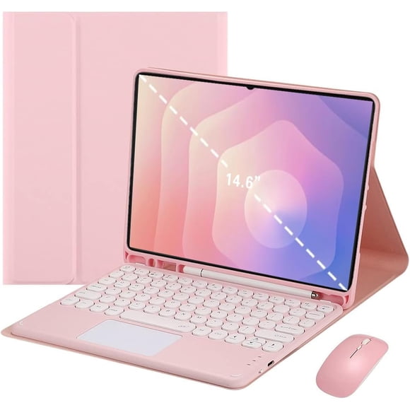 Touch Keyboard Case with Mouse for Samsung Galaxy Tab S11 Ultra 14.6" 2025 (SM-X930/SM-X936B), Magnetically Detachable Bluetooth Keyboard, Slim Stand Cover