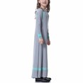 thumbnail image 4 of Birdeem Robe Longue Musulmane pour Filles Moyennes et Grandes, Manches Longues, Col en V, Robe à Blocs de Couleur, 4 of 6