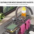 thumbnail image 3 of Wuztai Kitchen Faucet Organizer Rack, Multifunctional Aluminum Sink Storage Basket for Sponge Soap Brush, Rustproof Drainable Faucet Mount Holder for Kitchen Bathroom Balcony Sink Supplies, 3 of 5