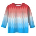 thumbnail image 4 of Splozh Longues Chandails à Manches pour Filles, Col Rond Décontracté, T-Shirt à Manches Trois Quarts, Haut Basique Régulier à Manches 3/4, Bleu Ciel, 12-13 Ans, 4 of 5