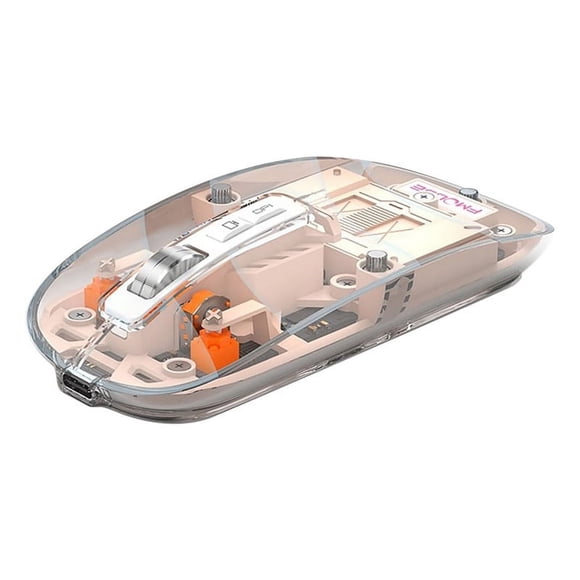 TopLLC Transparent Wireless Mouse, Bluetooth Mouse with 4 DPI Adjustment, Tri-Mode(2.4GHz+5.1BT+3.0BT)USB Rechargeable Silent Computer Mice with Power Display, Ergonomic Gaming Mouse for Laptop Tablet