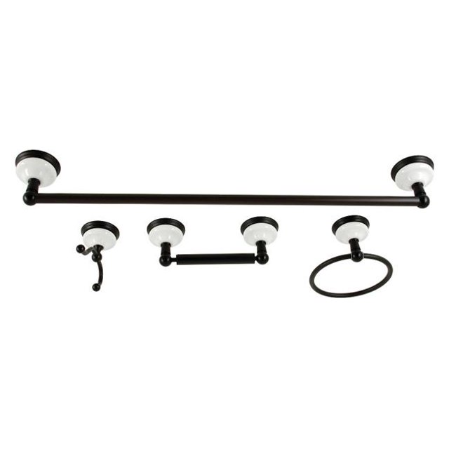 Kingston Brass BAK1111478MB 2.75 in. Victorian Bathroom Accessory Set, Matte Black - 4 Piece