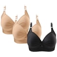 thumbnail image 1 of Birdeem 3 Pcs Soutien-Gorge Imprimé pour Femmes Grande Taille Quotidien Sans Armatures, 1 of 9