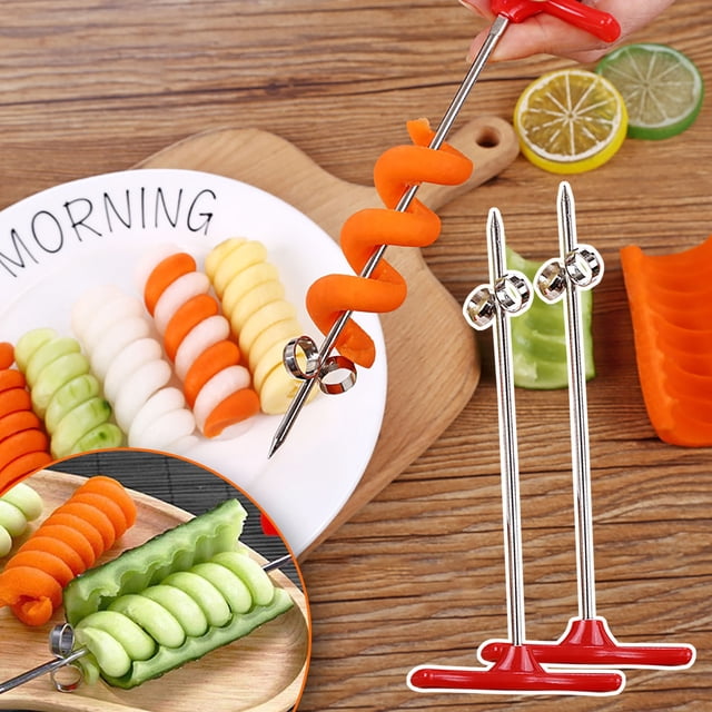 Vegetable Spiralizer Cutter, Manual Rotating Potato Twister Slicer | Creates Spiral Curls and Ribbons | Kitchen Gadget for Carrots, Cucumbers, Radishes
