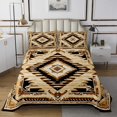 thumbnail image 1 of Bohemian Quilt Set Twin Size Boho Aztec Striped Bedspread Western Farmstyle Bed Set Tribe Geometry Print Quilt Set Exotic Southwestern Decor Bedding, 1 of 5