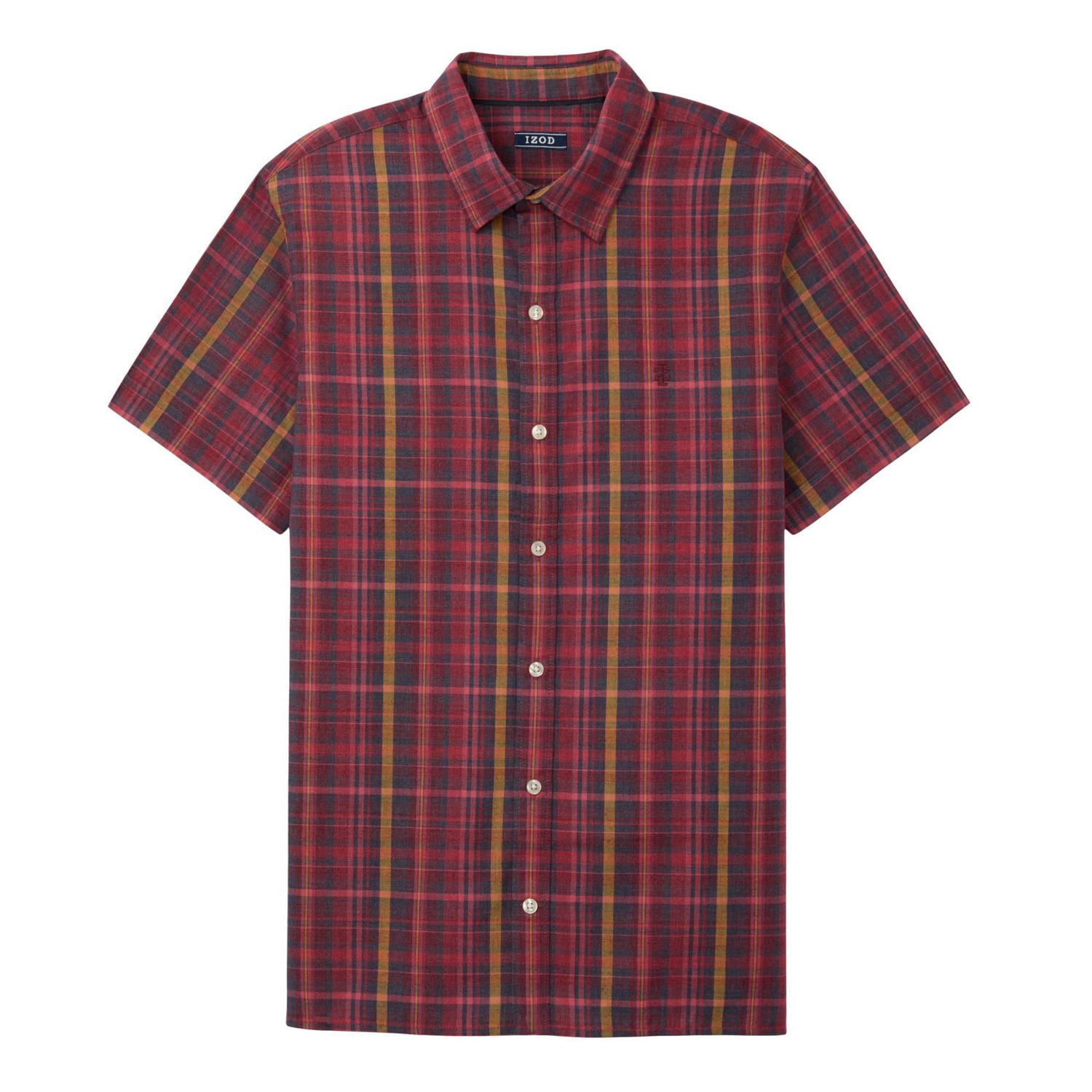 Izod Men's Madras Short Sleeve Shirt, Sizes S-XXL