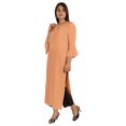 thumbnail image 3 of Moomaya Solid Rayon Kurta For Women bell Sleeve Drawstring Neck Long Ethnic Kurti, 3 of 7