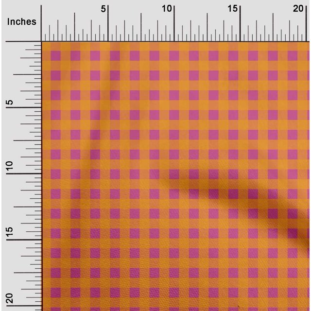 oneOone Viscose Jersey Fabric Gingham Check Print Fabric BTY 60 Inch Wide