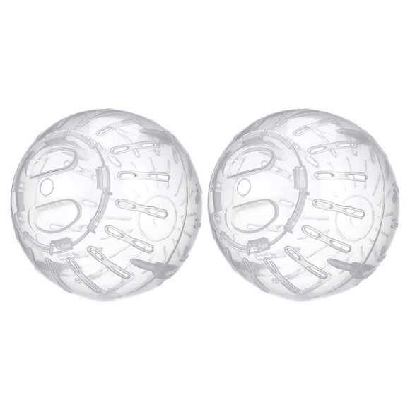 2Pcs Transparent Hamster Exercise Ball Running Wheel for Dwarf Hamsters and Small Pets to Boost Activity and Alleviate Boredom