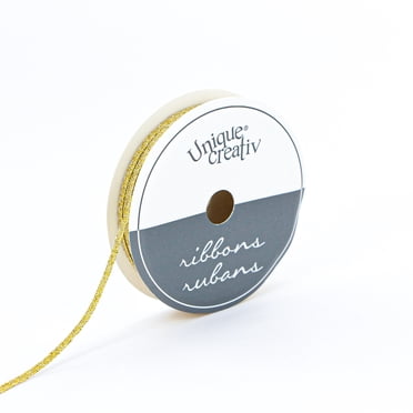 UNIQUE CREATIV Galena Gold Ribbon, 3 mm (0.12 in) × 4.57 m (1/8 in × 5 yd), 4.57 m (15 ft)