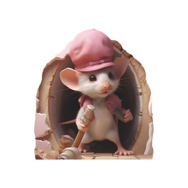 Mouse Hole 3D Wall Stickers, Cute Mouse Wall Decals, Home Decor Stickers for Kids' Rooms, Fun DIY Wall Art, Mouse Shaped Wall Clings for Playrooms, Creative Wall Murals for Home | Pvc, As Show-731