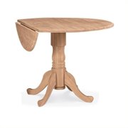 International Concepts Unfinished Wood 42" Dual Drop Leaf Casual Dining Table