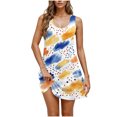 thumbnail image 2 of Ovzne Robes Grande Taille pour Femmes aux Formes Robe pour Femme Robe Décontractée et Tendance pour Femmes Imprimée Col Rond Sans Manches avec Poche Robe Courte Décontractée Robe Maxi Grande Taille Imprimée Liquidation, 2 of 6