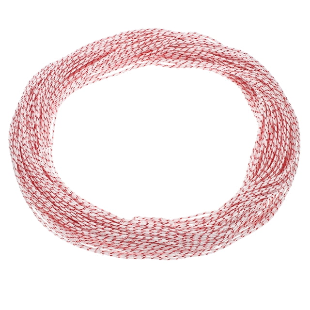 Corde de Démarrage à Rappel, 1.5mm Dia 100m 328 Pieds Corde en Polyester, Rouge et Blanc