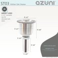 thumbnail image 3 of Azuni Passoire de Cuisine en Acier Inoxydable 3 1/2 Pouces x 4 3/8 Pouces ST03, 3 of 8