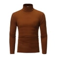 thumbnail image 4 of XUNZOO Chandails à Col Montant pour Hommes 3 Pcs Manches Longues Col Roulé Chandail Hauts Noir&Café&Gris TTG, 4 of 7