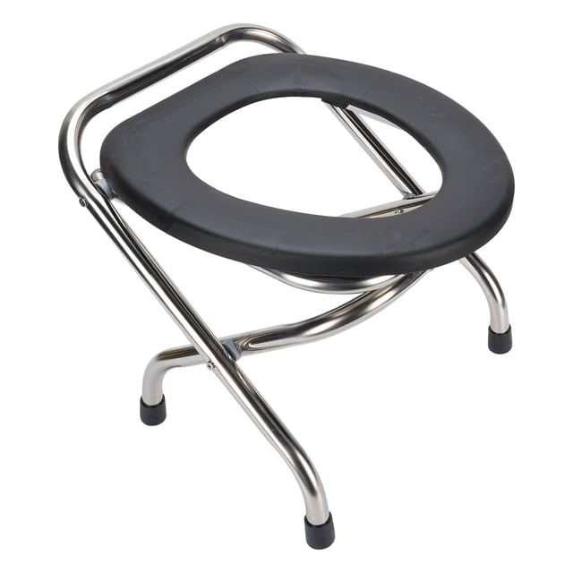 Portable Folding Commode Chair Stainless Steel Non Slip Ergonomic Toilet Chair for Adults