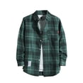 thumbnail image 1 of Kcodviy Chemise Décontractée Imprimée pour Homme Chemise Thermique à Manches Longues pour Homme Automne/hiver à Manches Longues Chemise à Entrejambe Simple pour Homme à Boutons Col à Revers à Carreaux Rayée Justaucorps pour Homme Chemise, 1 of 2