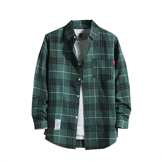 Kcodviy Chemise Décontractée Imprimée pour Homme Chemise Thermique à Manches Longues pour Homme Automne/hiver à Manches Longues Chemise à Entrejambe Simple pour Homme à Boutons Col à Revers à Carreaux Rayée Justaucorps pour Homme Chemise