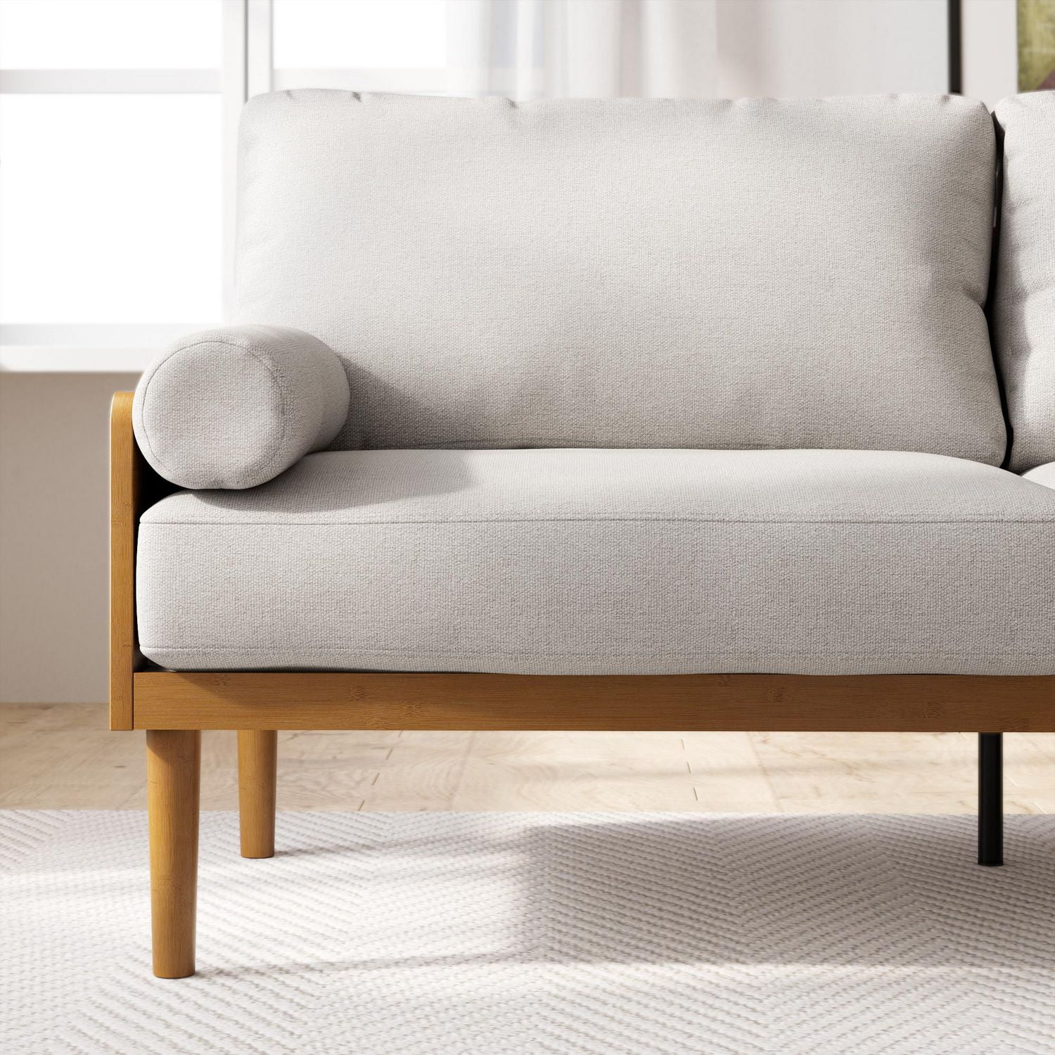 Zinus Denzel 68 inch 3 Seat Bamboo Sofa