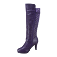 thumbnail image 4 of Bottes à Talons Hauts à Fermeture Éclair à Bout Rond Décontractées pour Femmes Dames (Violet, 8.5), 4 of 5