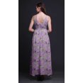 thumbnail image 2 of Bimba Leaves Ladies Printed Resort Maxi DrawstringDressSpaghetti Strap Beach Wear-Small, 2 of 4