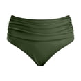 thumbnail image 4 of FYEGRE Women's High Waisted Bikini Bottom Tummy Control Ruched Bathing Suit Swim Bottom Army Green XL, 4 of 5