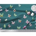 thumbnail image 2 of Soimoi Blue Moss Georgette Fabric Insect Panel Decor Fabric Printed BTY 42 Inch Wide, 2 of 3