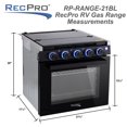thumbnail image 2 of RecPro 17" Tall 3 Burner Propane RV Stove Gas Range without Range Hood, Silver, 2 of 12