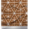 thumbnail image 1 of Soimoi Brown Silk Fabric Diamond & Triangle Geometric Fabric Prints By Yard 42 Inch Wide, 1 of 2